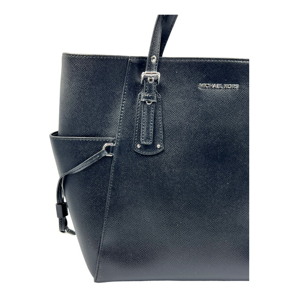 Michael Kors Large Black Leather Voyager Tote NWOT - Picture 3 of 10